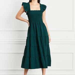 The Crepe Ellie Nap Dress- Forest Green (Worn Once)
